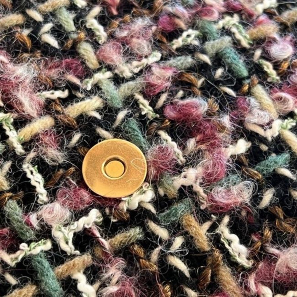 Tory Burch Chain Britten Medium Adjustable Multi Black Tweed Shoulder Bag - Picture 4 of 5